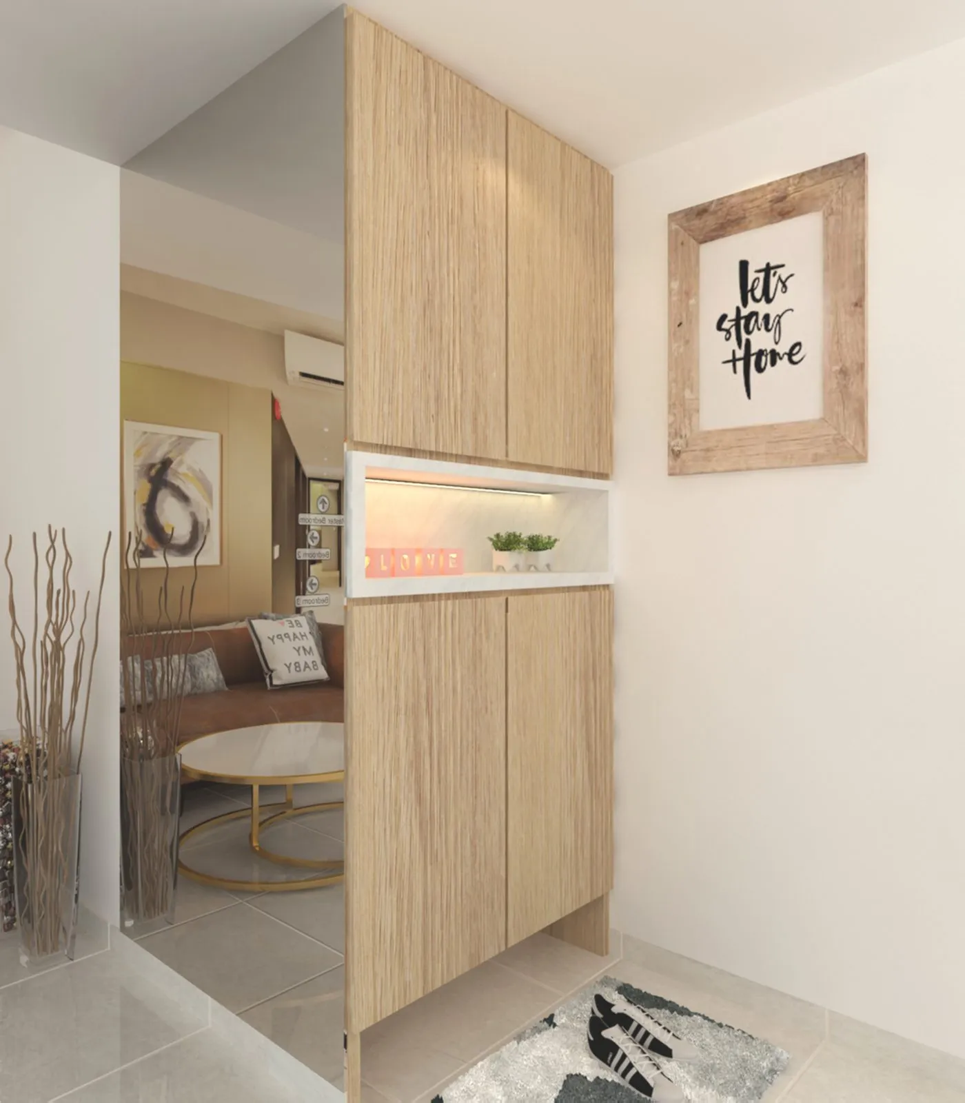 Custom shoe cabinet carpentry by Home Reno
