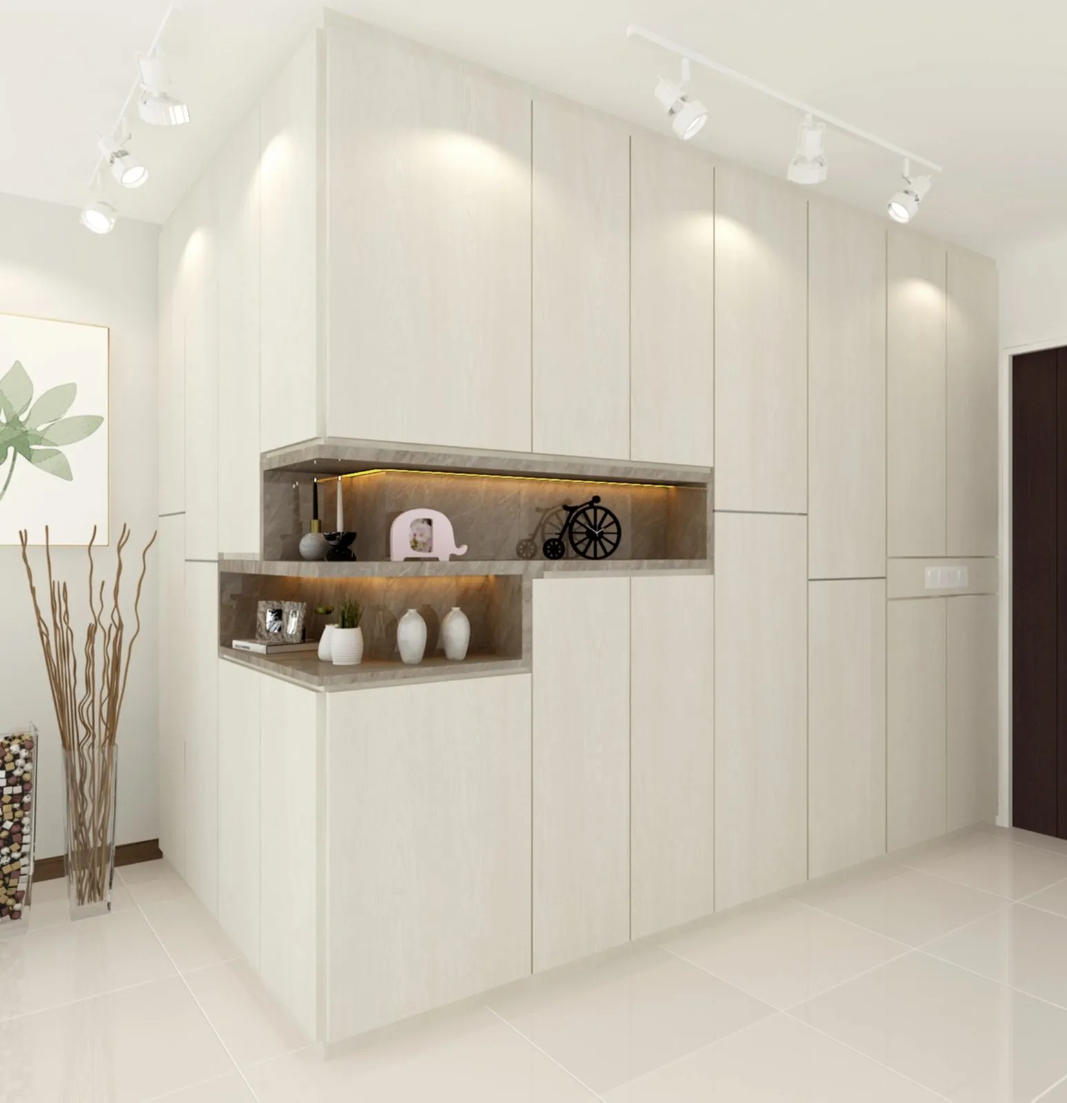 Custom shoe cabinet carpentry by Home Reno